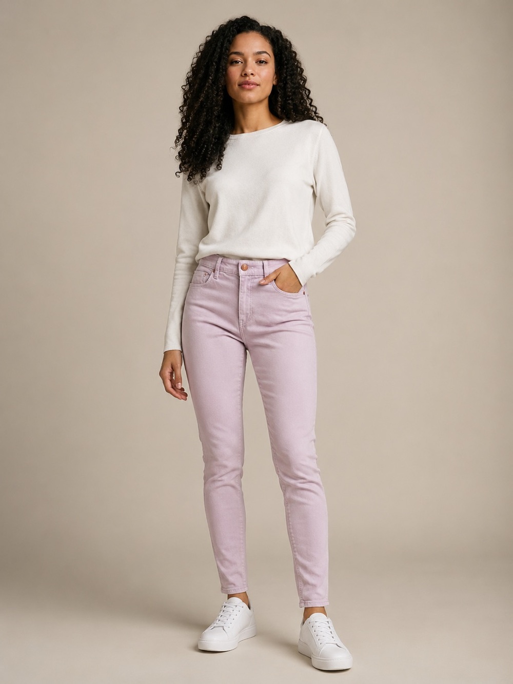 Massimo Dutti Light Lavender Blush Skinny Fit Jeans